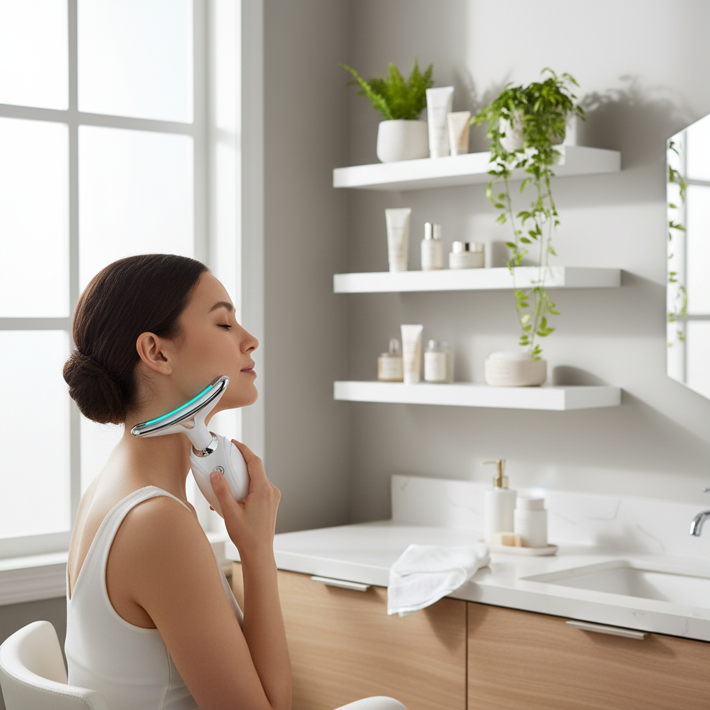 Neck & Face Lifting LED Therapy Device for Youthful Skin