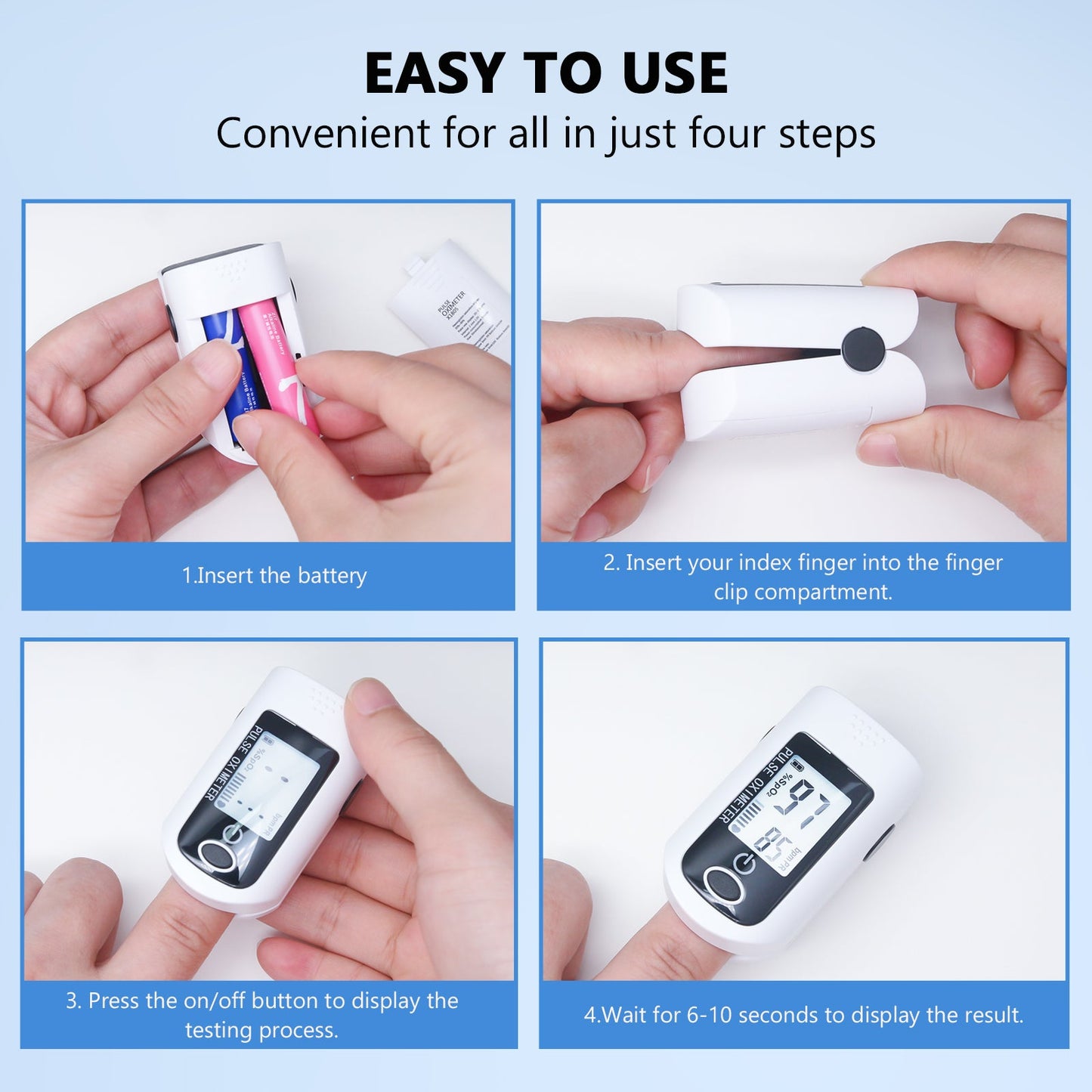 Oxímetro de pulso de dedo preciso | Monitor de SpO2 de Pink Iolaus