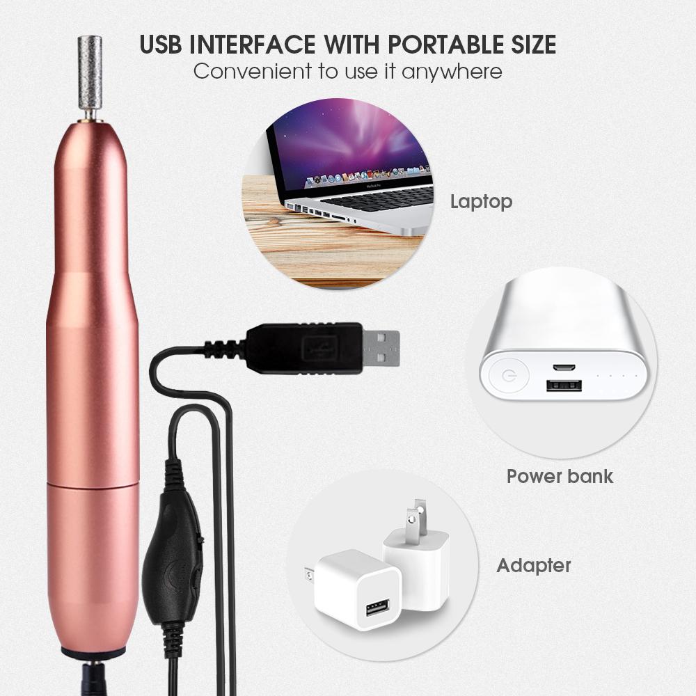Taladro de uñas portátil USB de Pink Iolaus
