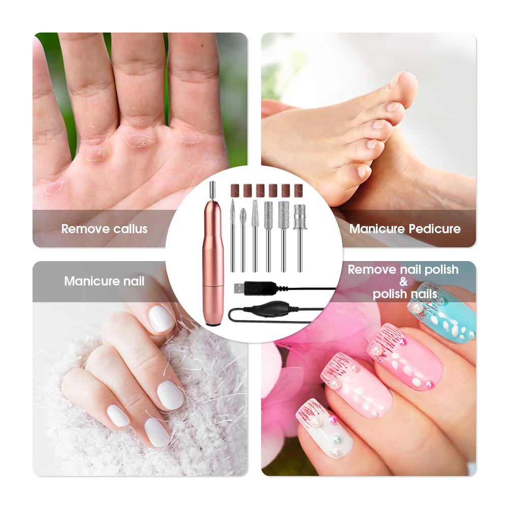 Portable USB Nail Drill Set by Pink Iolaus