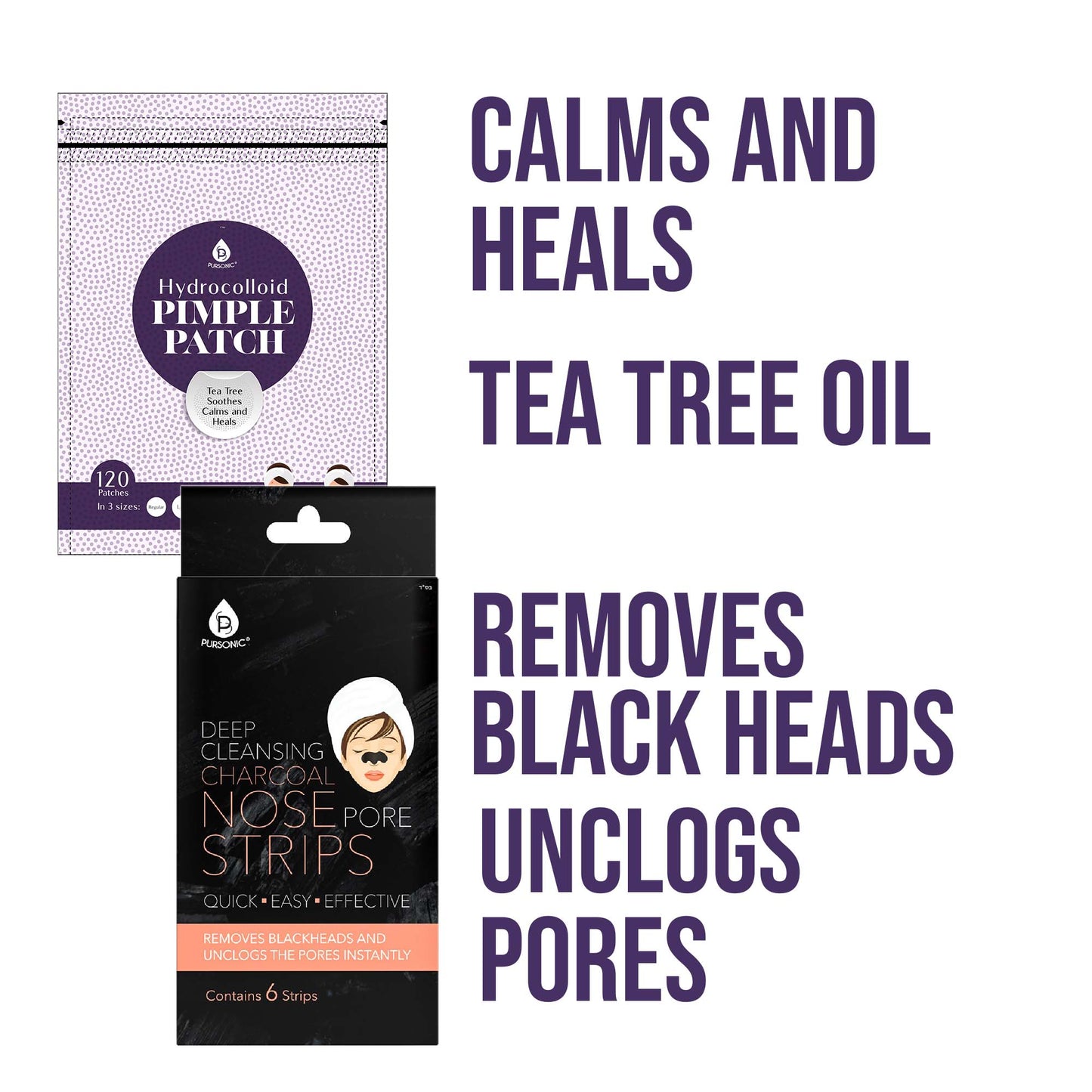 Pursonic Deep Cleansing Charcoal Nose Pore Strip & Hydrocolloid Set