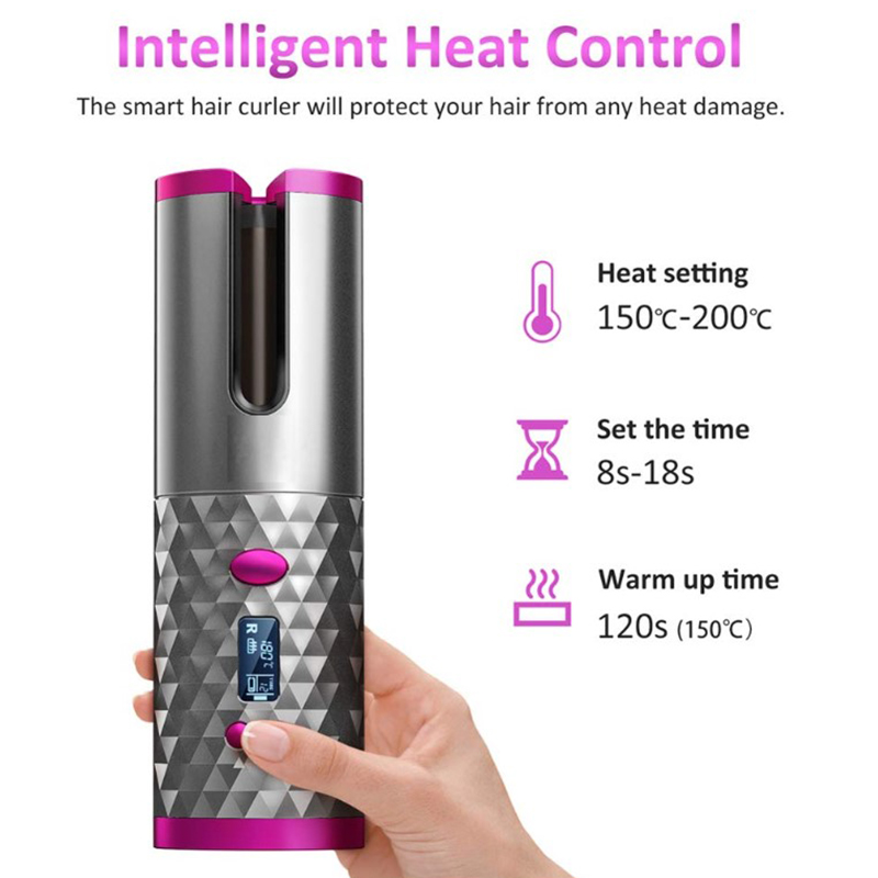 Revolutionary LCD Cordless Hair Curler by Lilac Milo